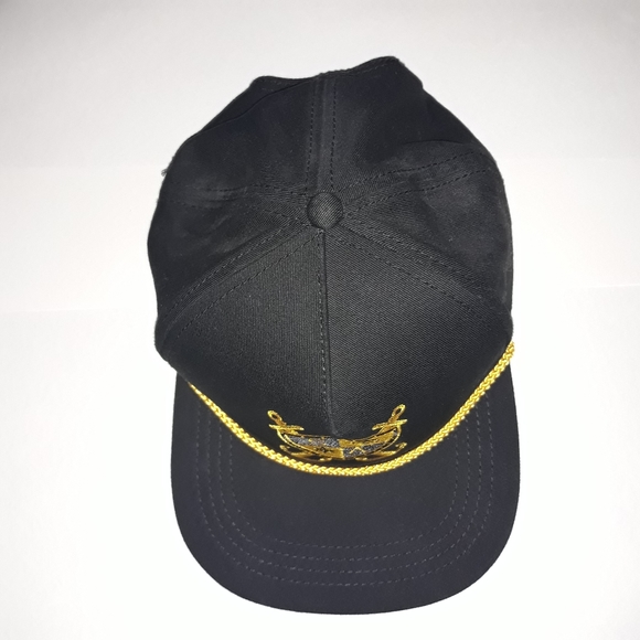 SA Company flat bill black gold snap back hat fish shield anchor hunting - Picture 5 of 16